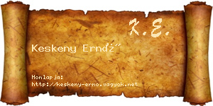 Keskeny Ernő névjegykártya